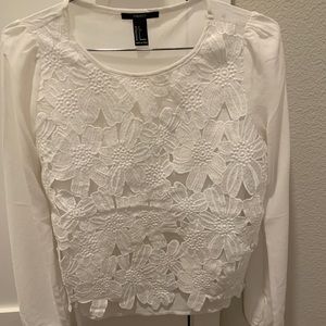 Forever 21 floral cutout blouse